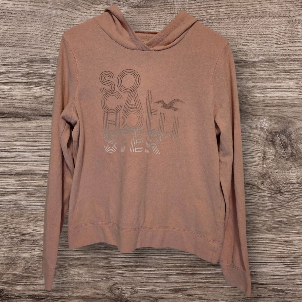 Hollister Light Pink Hoodie with Logo